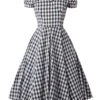 Black 1950s Plaid Swing Dress