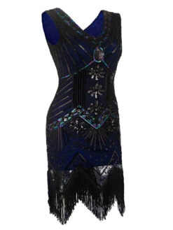 Plus Size 1920s Sequined Dress -BUNBUN Fancy Clothing Shop SCV000562 BL 1