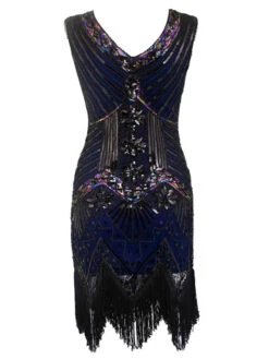 Plus Size 1920s Sequined Dress -BUNBUN Fancy Clothing Shop SCV000562 BL 2