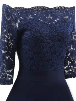 1950s Lace Off Shoulder Dress -BUNBUN Fancy Clothing Shop SCV001123 NB 4 efa11571 460d 411a 91dc 42a67d0f7a05