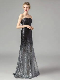 Vintage Strapless Bridesmaid Maxi Dress -BUNBUN Fancy Clothing Shop SCV001274 B 4