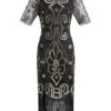 1920s Sequin Fringed Gatsby Dress -BUNBUN Fancy Clothing Shop SCV001361 GO 1