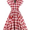 Red White 1950s Pockets Plaid Dress 2 Red White 1950s Pockets Plaid Dress -BUNBUN Fancy Clothing Shop SCV001859 1 13b04359 6e9a 4ce3 bbbe dd3882da5622