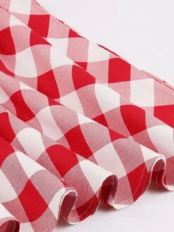 Red White 1950s Pockets Plaid Dress -BUNBUN Fancy Clothing Shop SCV001859 7 10c5743a 8c1a 404d 811a c6bfddce0ac8