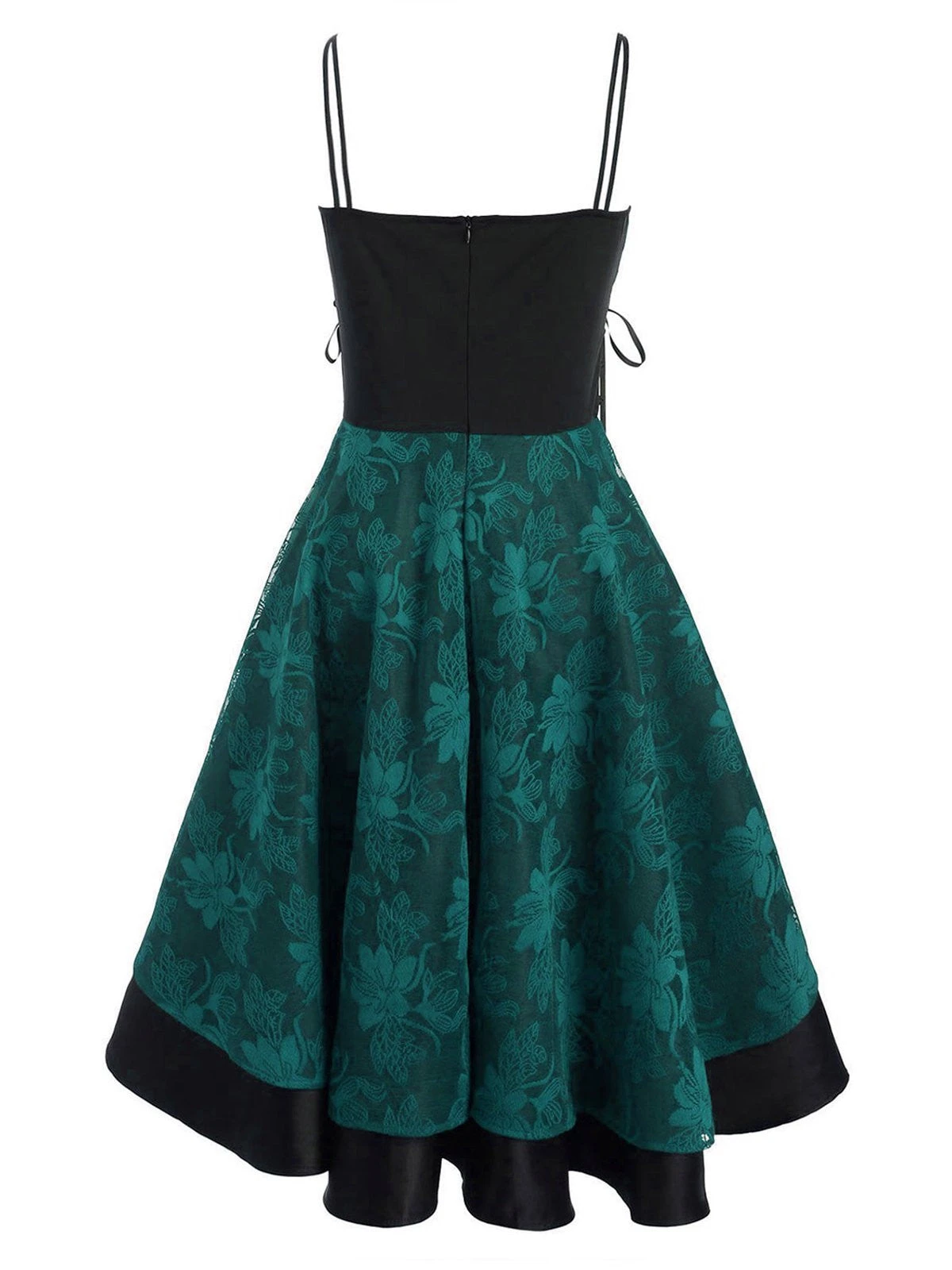 1980s Floral Lace Patchwork Strap Dress 10 1980s Floral Lace Patchwork Strap Dress - Image 8