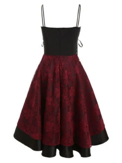 1980s Floral Lace Patchwork Strap Dress 15 1980s Floral Lace Patchwork Strap Dress -BUNBUN Fancy Clothing Shop SCV002580 WR 3