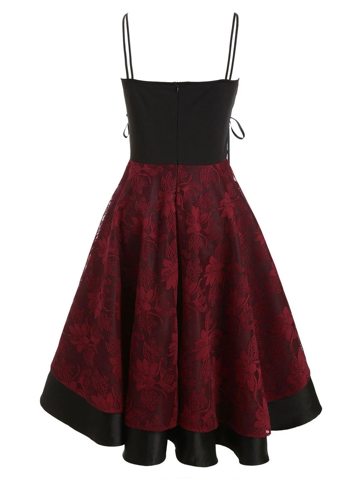 1980s Floral Lace Patchwork Strap Dress 6 1980s Floral Lace Patchwork Strap Dress - Image 4