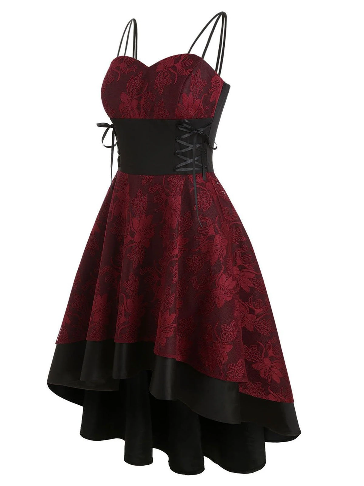 1980s Floral Lace Patchwork Strap Dress 7 1980s Floral Lace Patchwork Strap Dress - Image 5