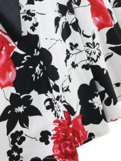 White 1950s Floral Halter Swing Dress -BUNBUN Fancy Clothing Shop SCV002596 PAT1 5