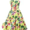 Yellow 1950s Flamingo Swing Dress
