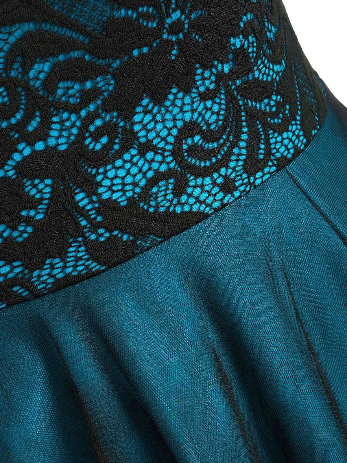 1950s Off Shoulder Lace Swing Dress 10 1950s Off Shoulder Lace Swing Dress - Image 8