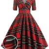 1950s Plaid Sweetheart Fold Swing Dress -BUNBUN Fancy Clothing Shop SCV003301 R 2 1a06a4b4 89ee 403f ac21 b99d74679a67