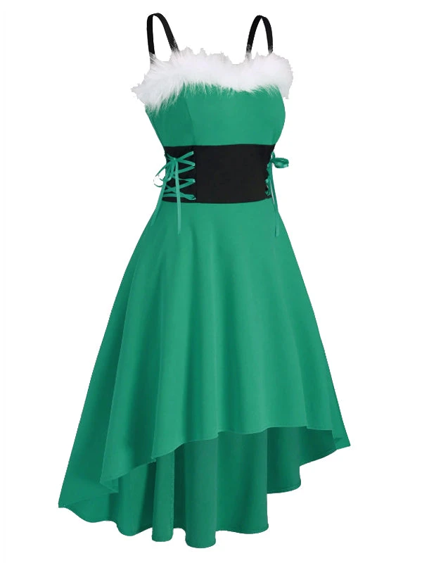 1950s Strap Furry Lace Up Dress 9 1950s Strap Furry Lace Up Dress - Image 7