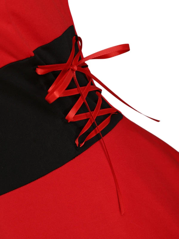 1950s Strap Furry Lace Up Dress 6 1950s Strap Furry Lace Up Dress - Image 4