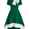 1950s Bowknot Collar Swing Dress -BUNBUN Fancy Clothing Shop SCV003426 G 1
