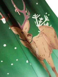 Dark Green 1950s Lace Up Christmas Dress -BUNBUN Fancy Clothing Shop SCV003508 PAT1 5