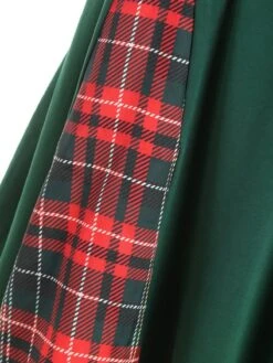 1950s Plaid Patchwork Bow Swing Dress -BUNBUN Fancy Clothing Shop SCV003513 PAT2 5