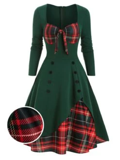 1950s Sweetheart Plaid Patchwork Dress -BUNBUN Fancy Clothing Shop SCV003518 PAT4 2 d3a0e145 442d 428c af55 2b9f7cacdaff