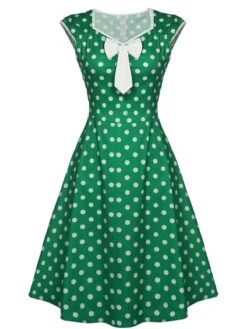 1950s Polka Dot Bow Swing Dress -BUNBUN Fancy Clothing Shop SCV005433 G 1 087b6a99 6e0d 45f7 af32 844eb079f1be