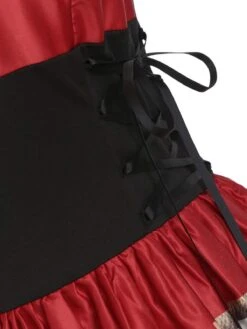 Red 1950s Strap Poker Costume Dress -BUNBUN Fancy Clothing Shop SCV008579 3