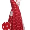 Red 1950s Polka Dot Pocket Swing Dress -BUNBUN Fancy Clothing Shop SCV008857 01