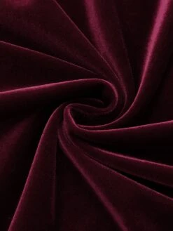 Wine Red 1960s Velvet Bodycon Vintage Dress -BUNBUN Fancy Clothing Shop SCV009605 7