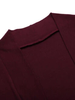 2PCS Wine Red 1960s Velvet Bodycon Dress -BUNBUN Fancy Clothing Shop SCV009606 6