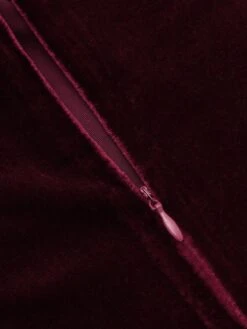 2PCS Wine Red 1960s Velvet Bodycon Dress -BUNBUN Fancy Clothing Shop SCV009606 8