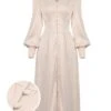 1940s Solid Silk Buttoned Tea Dress -BUNBUN Fancy Clothing Shop SCV012767 01