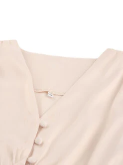 1940s Solid Silk Buttoned Tea Dress 14 1940s Solid Silk Buttoned Tea Dress -BUNBUN Fancy Clothing Shop SCV012767 4