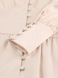 1940s Solid Silk Buttoned Tea Dress 15 1940s Solid Silk Buttoned Tea Dress -BUNBUN Fancy Clothing Shop SCV012767 5