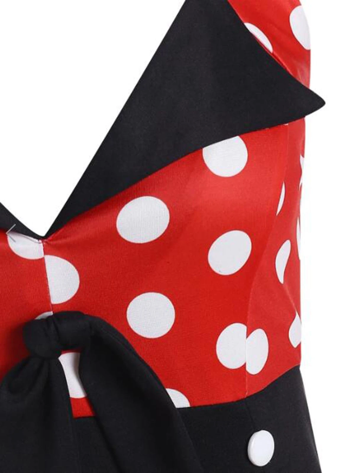 Black Red 1950s Halter Dot Swing Dress 5 Black Red 1950s Halter Dot Swing Dress - Image 3