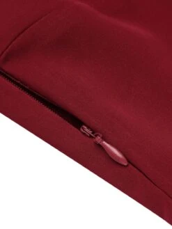 Wine Red 1950s Lace Solid Swing Dress -BUNBUN Fancy Clothing Shop SCV015968 7