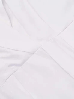 White 1950s Halter Belted Swing Dress -BUNBUN Fancy Clothing Shop SCV016217 6