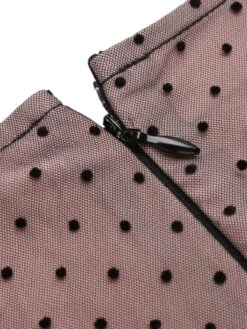 Pink 1960s Polka Dot Mesh Pencil Dress 17 Pink 1960s Polka Dot Mesh Pencil Dress -BUNBUN Fancy Clothing Shop SCV016485 10
