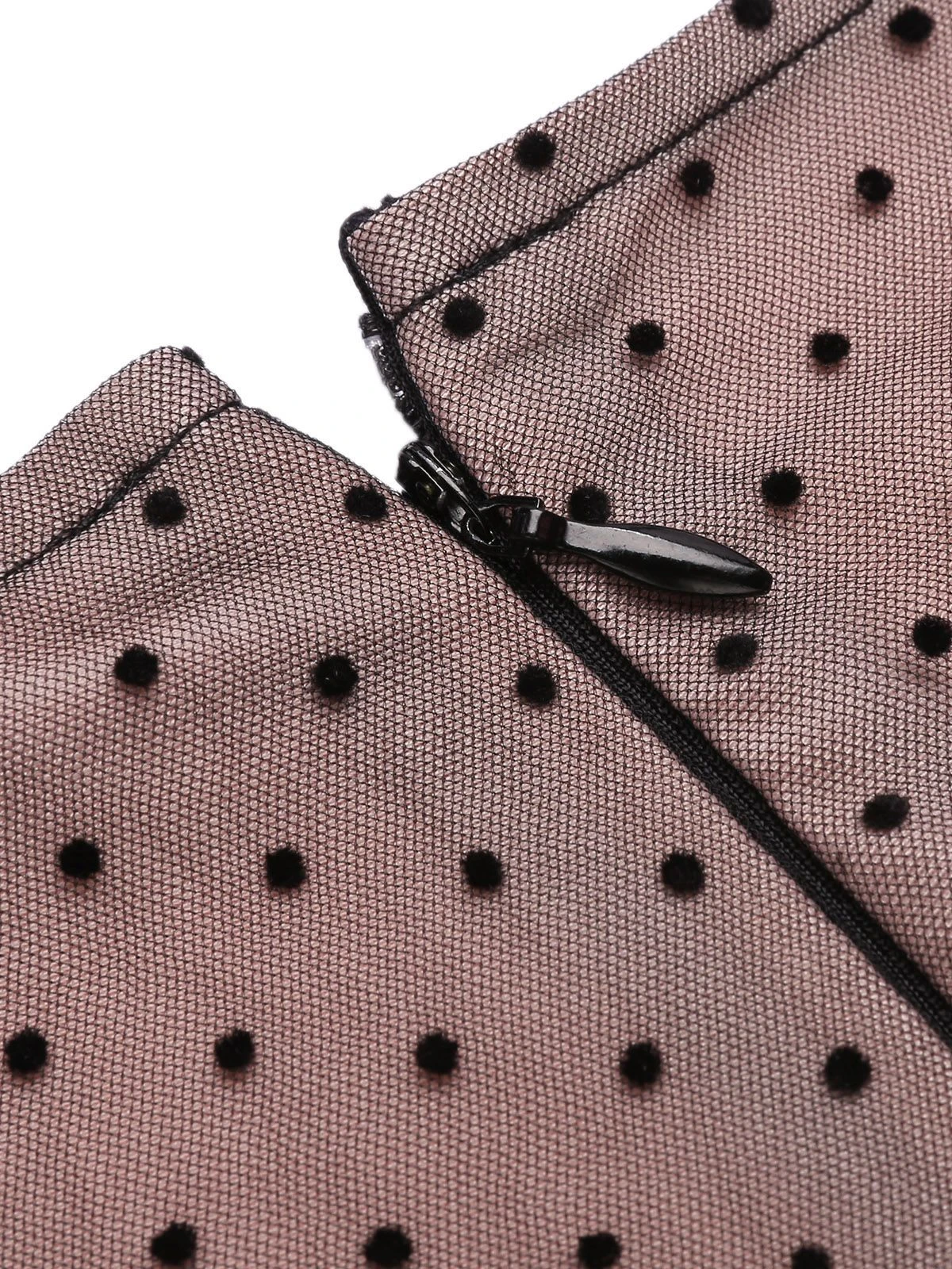 Pink 1960s Polka Dot Mesh Pencil Dress 9 Pink 1960s Polka Dot Mesh Pencil Dress - Image 7
