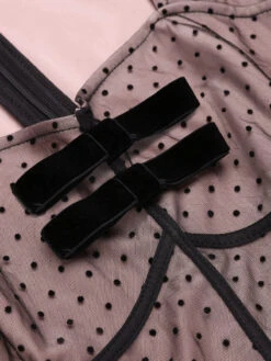 Pink 1960s Polka Dot Mesh Pencil Dress 16 Pink 1960s Polka Dot Mesh Pencil Dress -BUNBUN Fancy Clothing Shop SCV016485 5