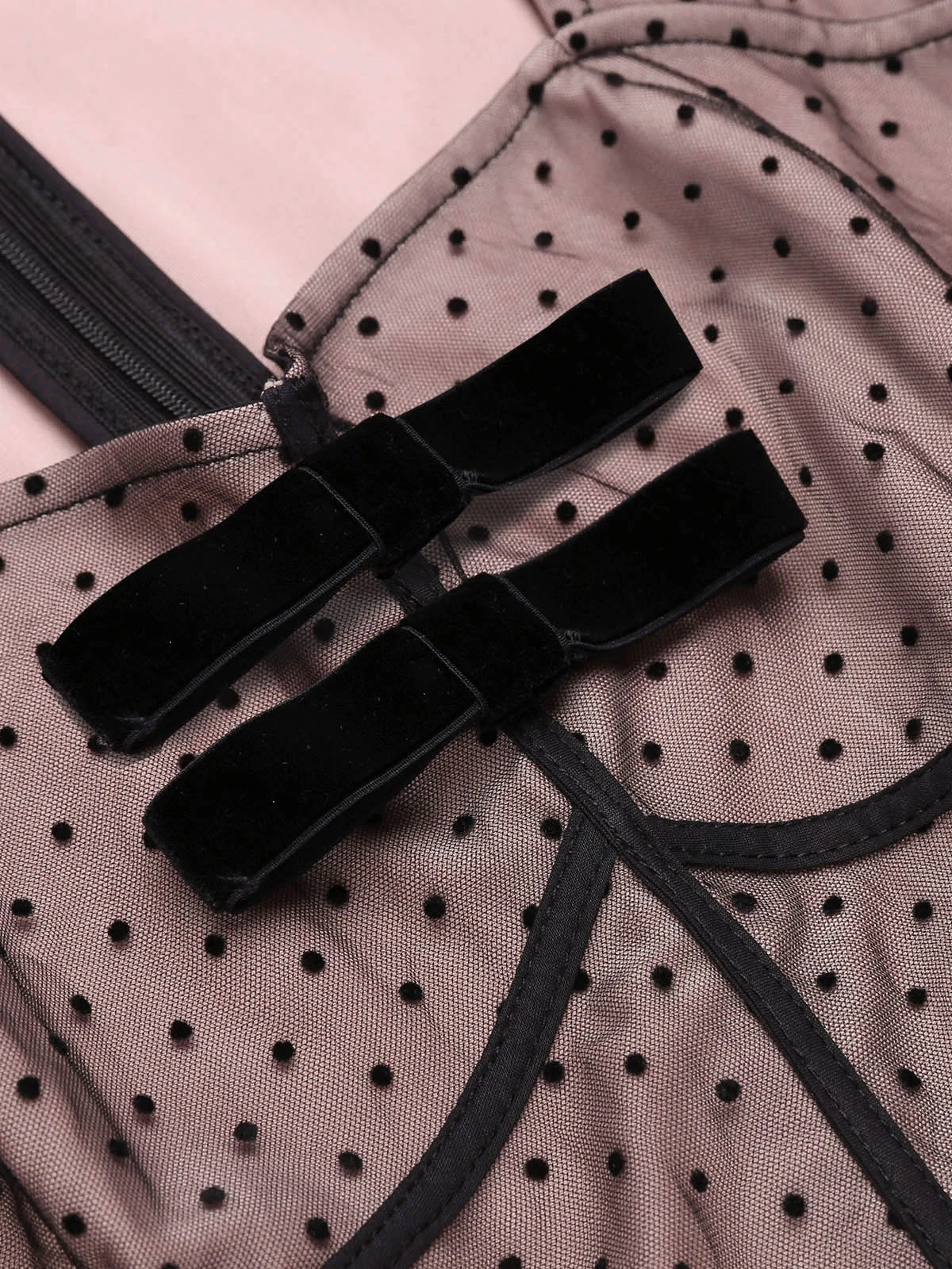 Pink 1960s Polka Dot Mesh Pencil Dress 8 Pink 1960s Polka Dot Mesh Pencil Dress - Image 6