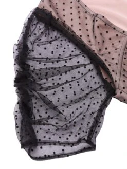 Pink 1960s Polka Dot Mesh Pencil Dress 15 Pink 1960s Polka Dot Mesh Pencil Dress -BUNBUN Fancy Clothing Shop SCV016485 6