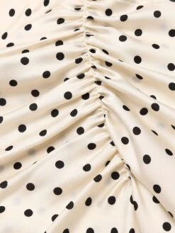 Ivory 1960s Polka Dot Halter Pencil Dress -BUNBUN Fancy Clothing Shop SCV016661 6