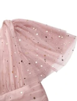 Pink 1950s Star Sequin Lace Swing Dress 17 Pink 1950s Star Sequin Lace Swing Dress -BUNBUN Fancy Clothing Shop SCV017382 6