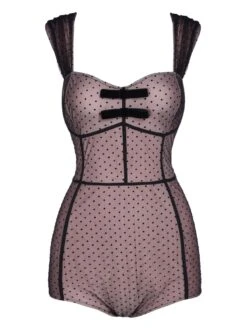 2PCS 1950s Polka Dot Bowknot Lace Strap Dress -BUNBUN Fancy Clothing Shop SCV017750