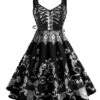 Black 1950s Lace-up Halloween Dress