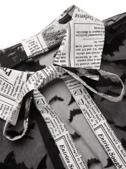 White 1950s Bat Cape Swing Dress -BUNBUN Fancy Clothing Shop SCV019298 7