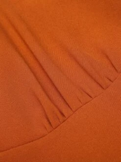 Orange 1950s Cape Pumpkin Swing Dress -BUNBUN Fancy Clothing Shop SCV019299 9