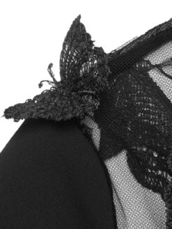 Black 1960s Butterfly Backless Pencil Dress 22 Black 1960s Butterfly Backless Pencil Dress -BUNBUN Fancy Clothing Shop SCV019360 6