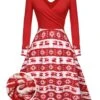 [US Warehouse] Red 1950s Christmas Patchwork Swing Dress -BUNBUN Fancy Clothing Shop SCV019964 01 c911a8dd 1575 4d54 a02e ac113f8694d5
