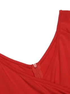 [US Warehouse] Red 1950s Christmas Patchwork Swing Dress -BUNBUN Fancy Clothing Shop SCV019964 4 360292b9 60db 4c3a a9a1 32e4c7cc2997