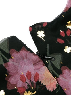 Black 1950s Lace Flowers Swing Dress -BUNBUN Fancy Clothing Shop SCV020898 B4