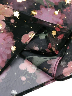 Black 1950s Lace Flowers Swing Dress -BUNBUN Fancy Clothing Shop SCV020898 B5